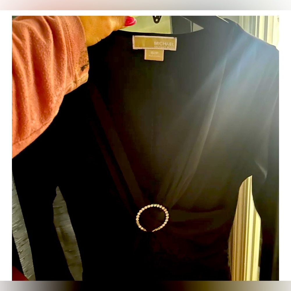 Michael Kors Elegant Black Dress with Sparkling Accent